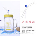 custom logo colored glass drinking straw